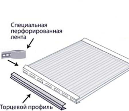 Торцевой поликарбонатный профиль UP (4 мм)